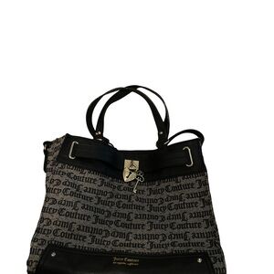 Vintage Juicy Couture Graphic Print UNDER LOCK AND KEY Purse Satchel Charms